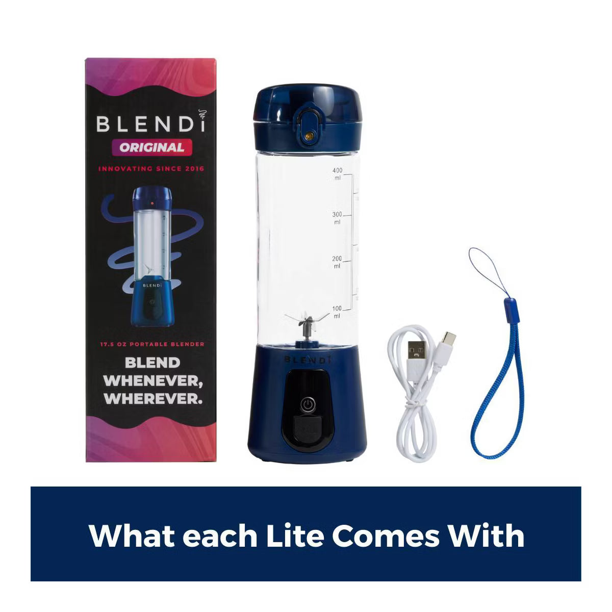 Personal Blender – Personal Blender, 17oz Capacity, 70W – Navy