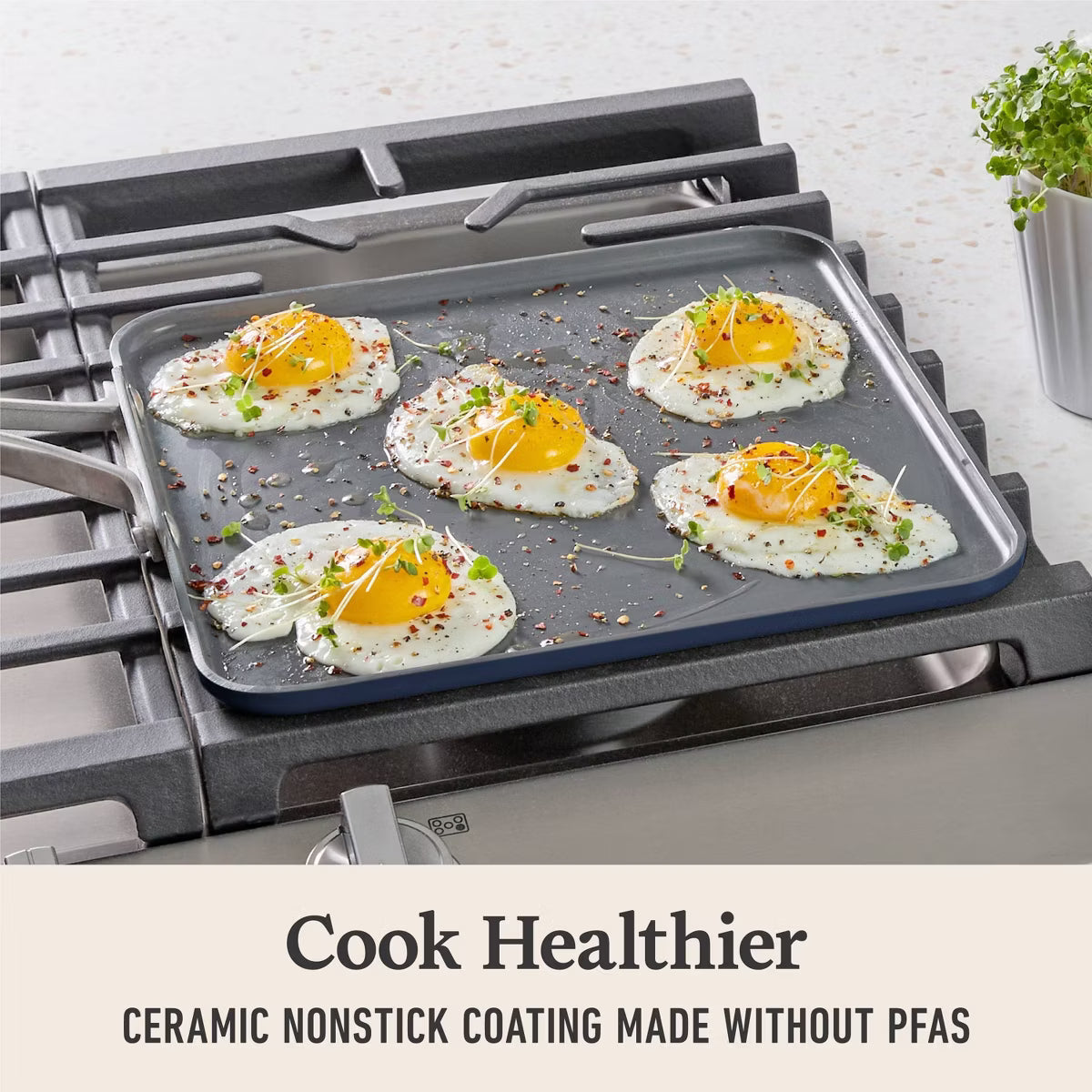 Griddle Pan – Premier Ceramic Square Griddle Midnight – Gray