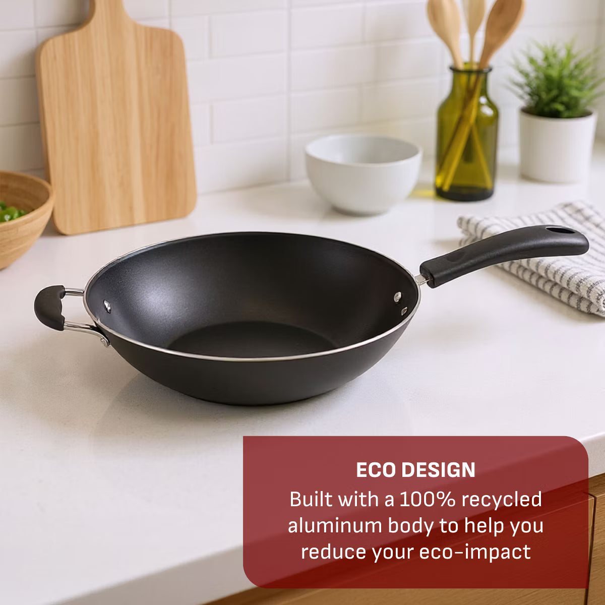 Wok – Simply Cook Nonstick Cookware – Black