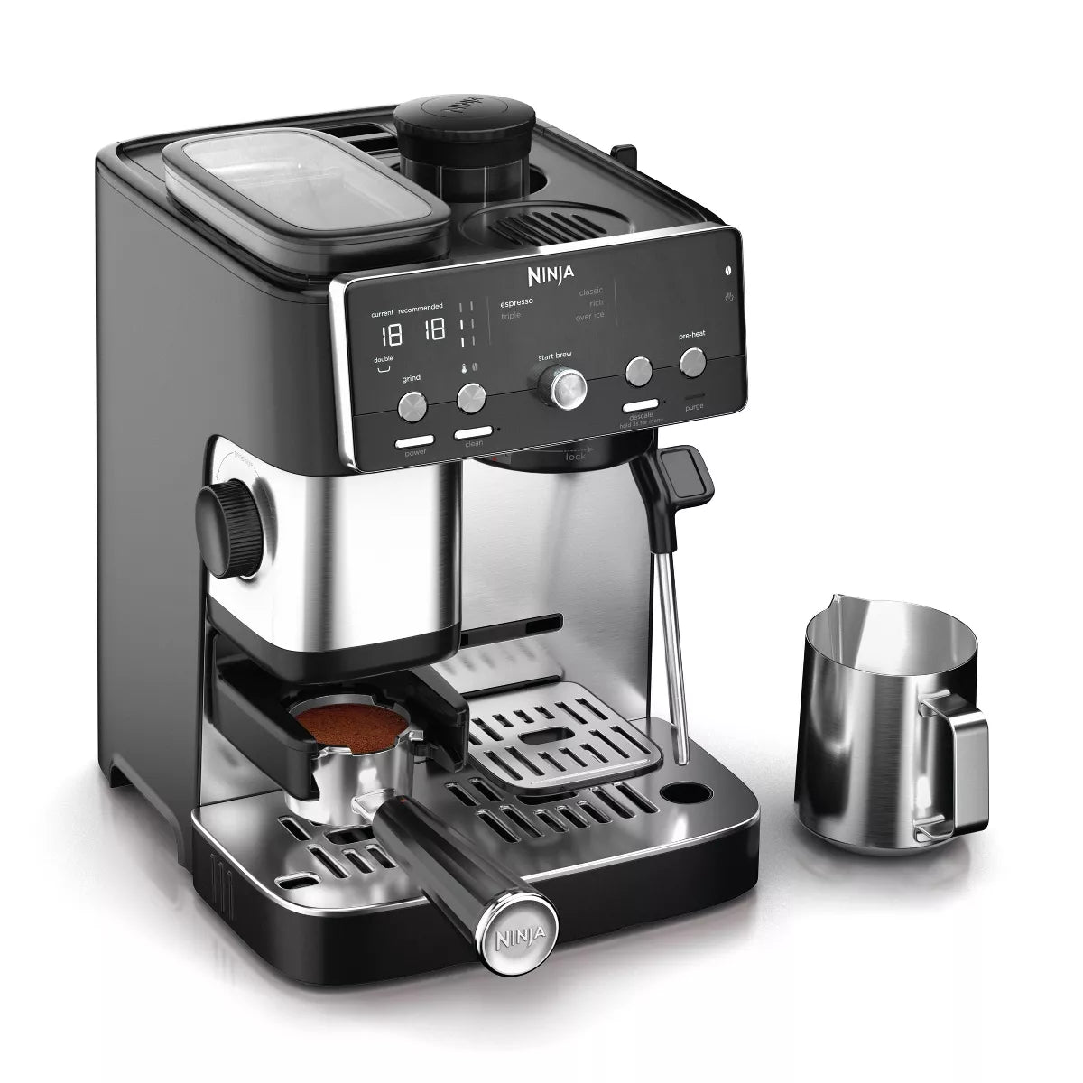 Espresso Machine – Cafe Mini Espresso Maker with Grinder – Black