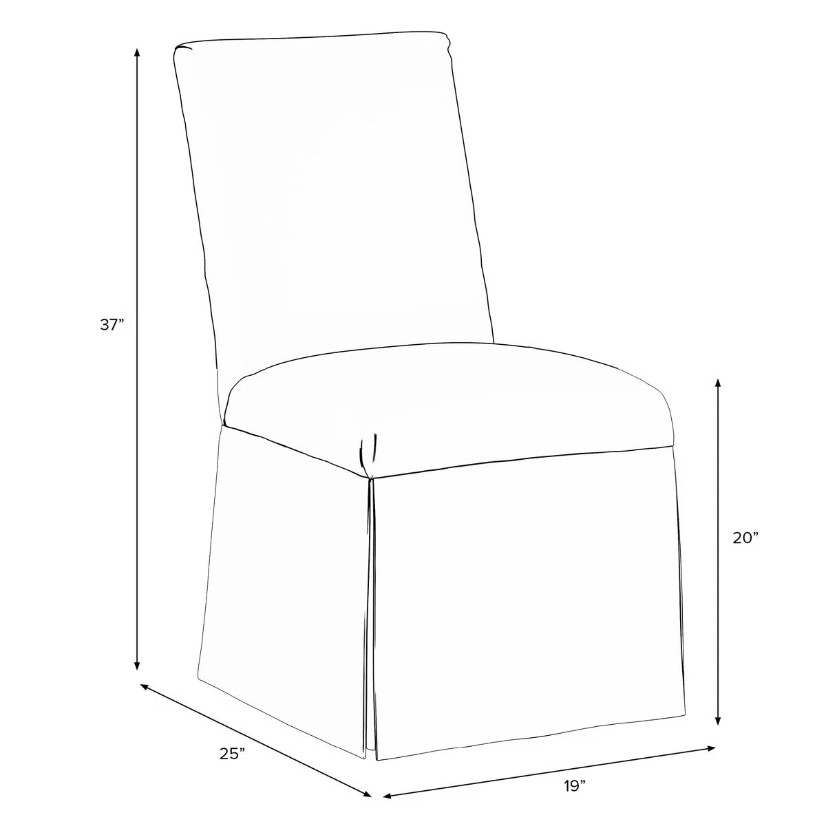 Dining Chair – Culinvaro Logan Traditional Slipcover Dining Chair in Twill White