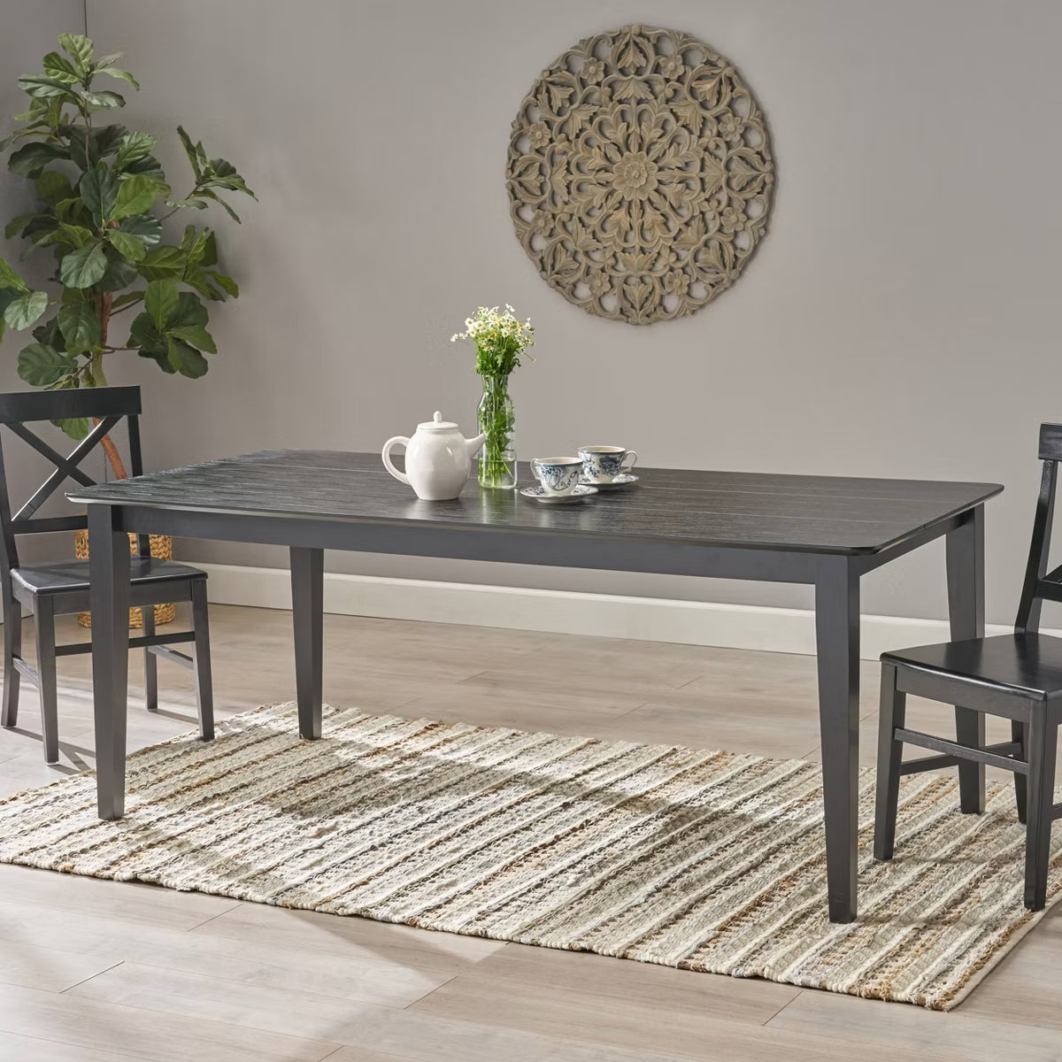 Dining Table – Culinvaro Dickinson Rectangular Farmhouse Dining Table Black