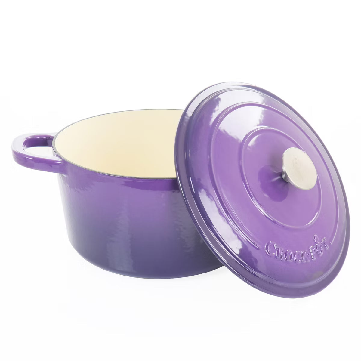Dutch Oven – 2 Piece 7 Quart Enameled Cast Iron Dutch Oven with Lid – Purple