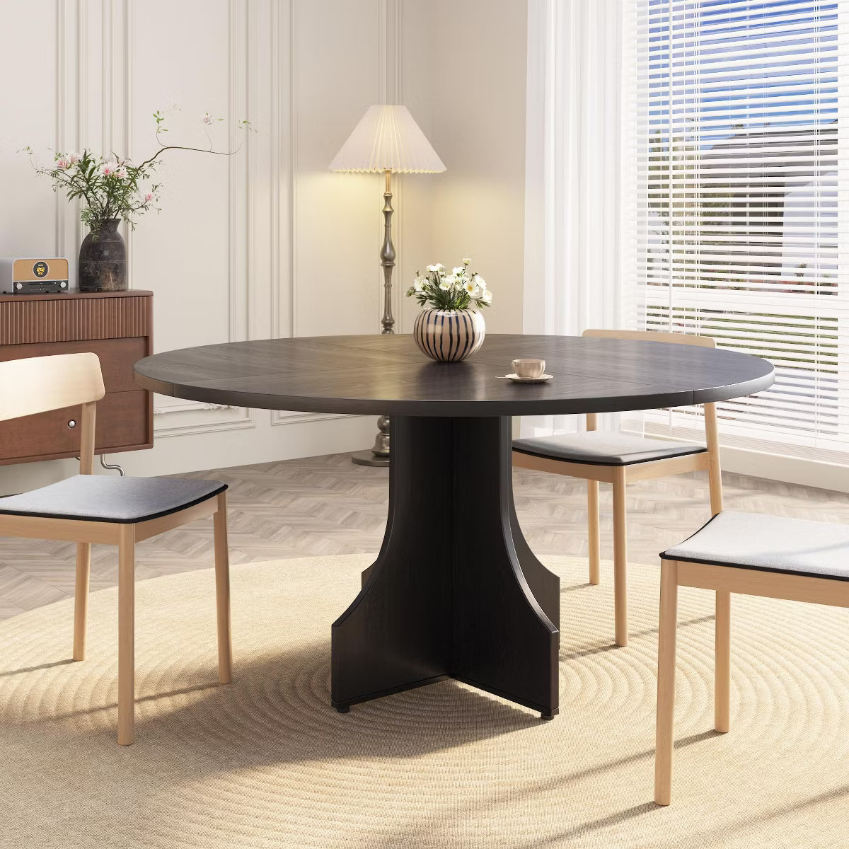 Dining Table – Culinvaro 47" Round Dining Table for 4-6, Rustic Farmhouse