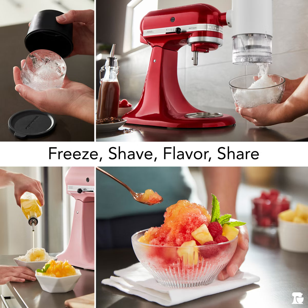 Ice Crusher Attachment – Shave Ice Attachment - KSMSIA – White