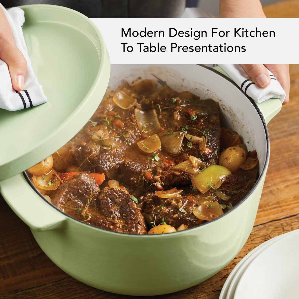 Dutch Oven – 6qt Enameled Cast Iron Induction Dutch Oven Pistachio: – Green
