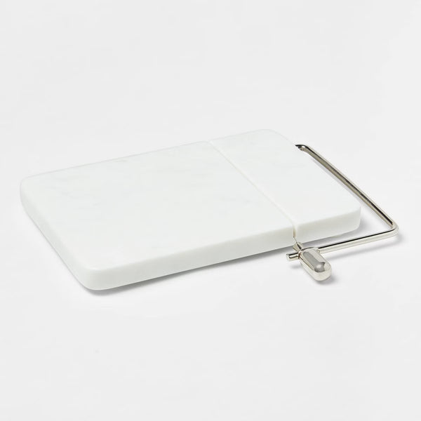 Cutting Board – Culinvaro 9" x 6" Marble Cheese Slicer Cutting Board White