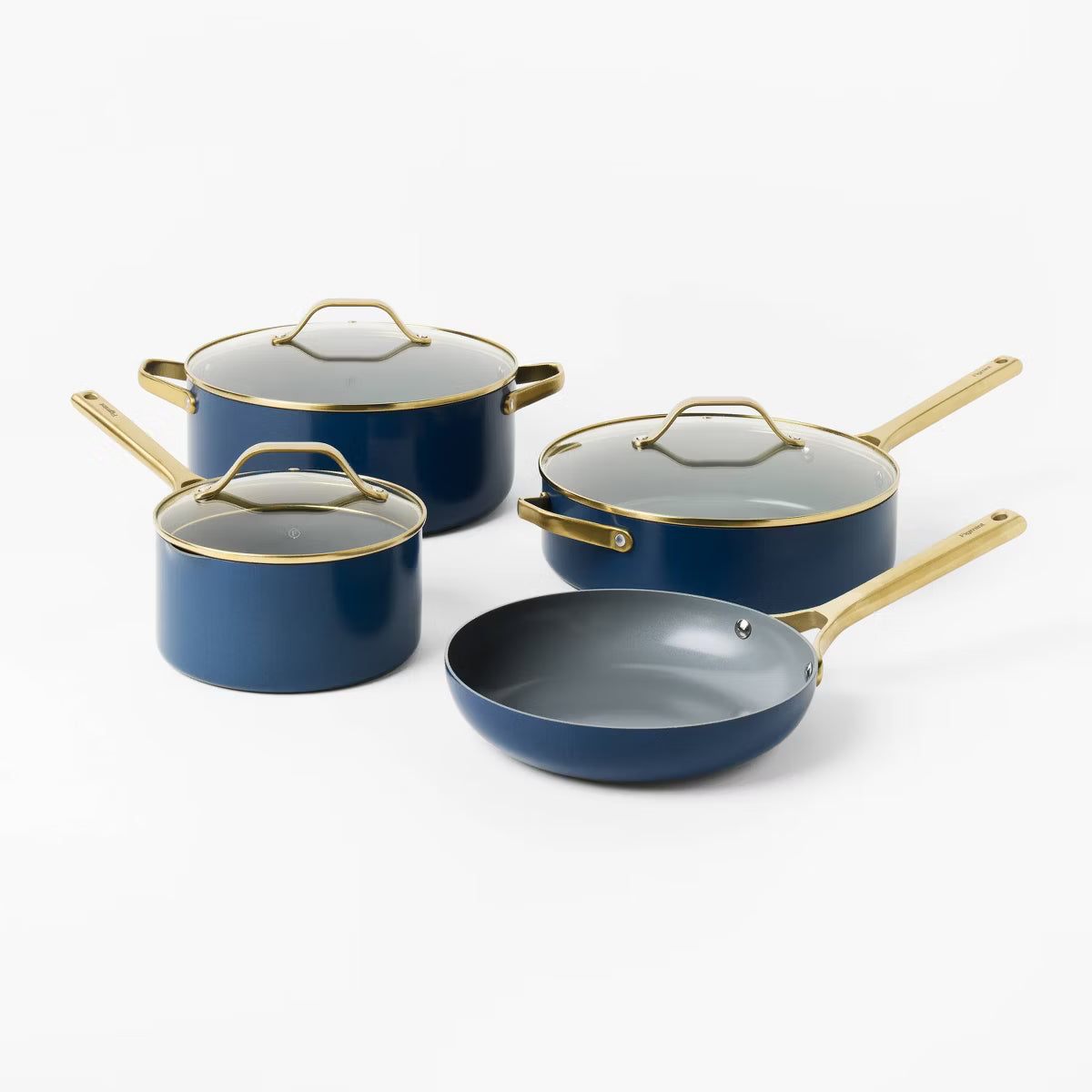 Cookware Set – 7pc Nonstick Ceramic Coated Aluminum Cookware Set – Navy