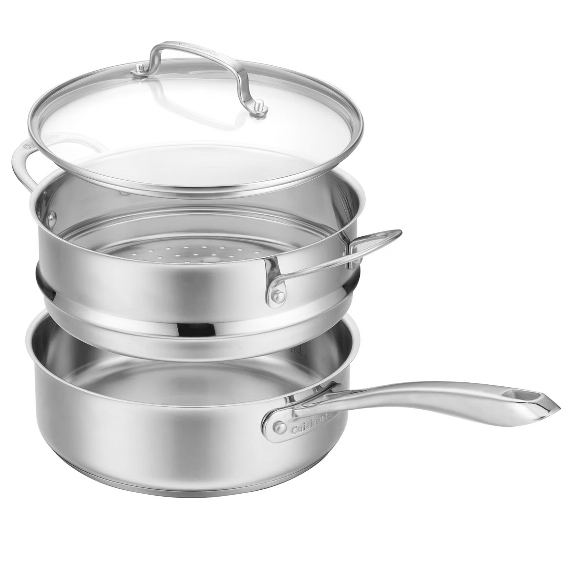 Saucepan – 3.5qt Saute & Steamer Set – Silver
