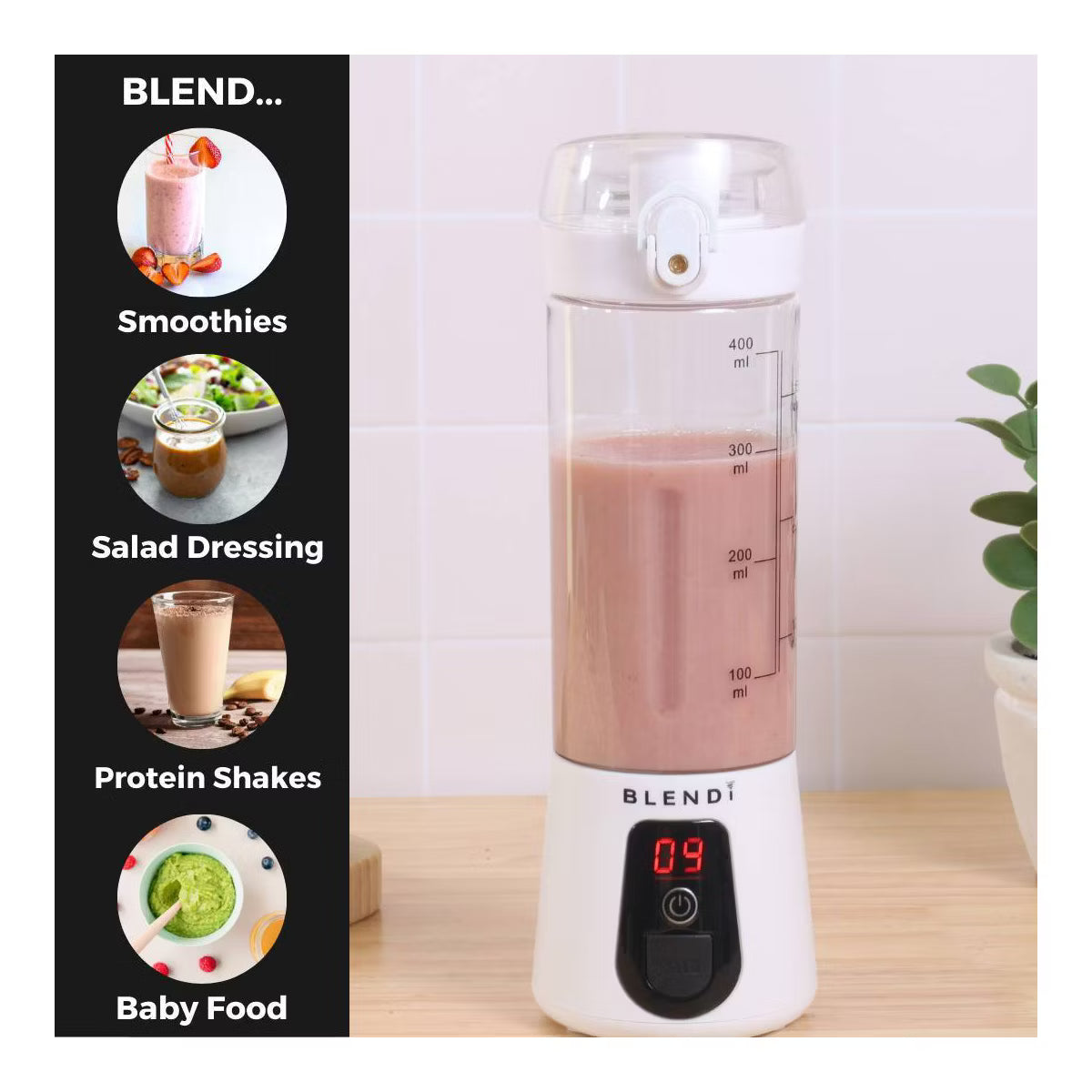Personal Blender – Personal Blender, 17oz Capacity, 70W – White