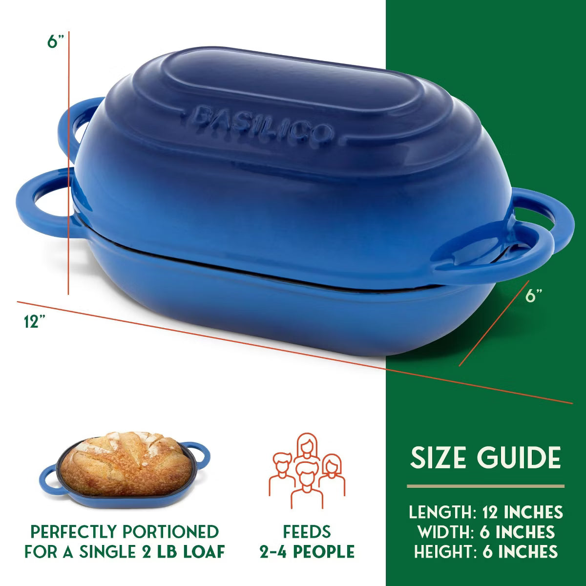 Dutch Oven – Basilico Enameled Cast Iron Dutch Oven 2 Qt – Blue