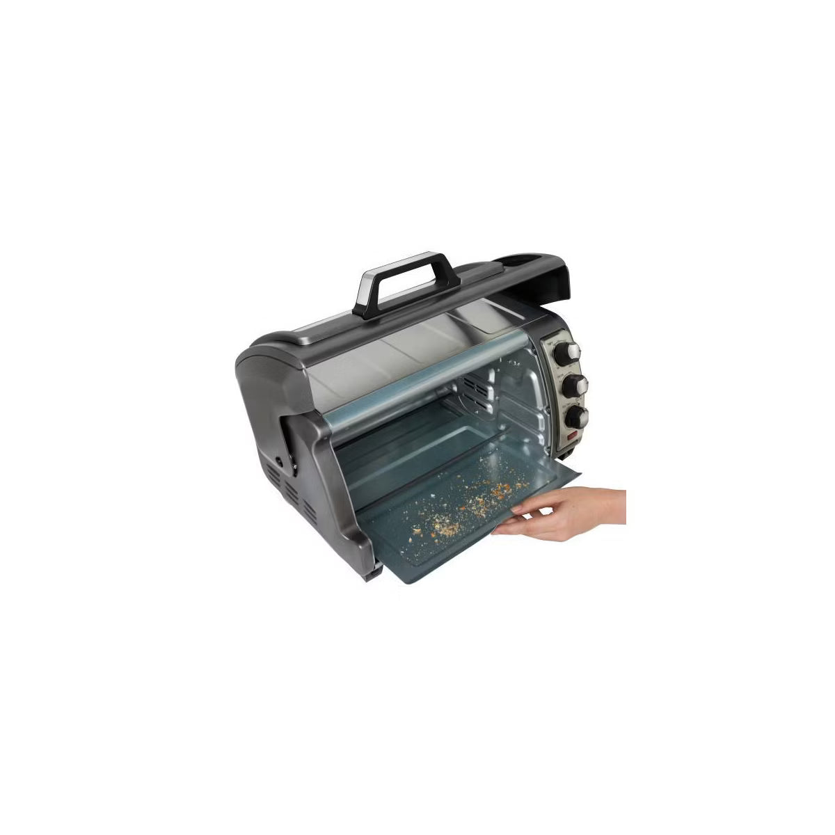 Toaster Oven – Roll-Top Door Easy Reach Toaster Oven – Gray