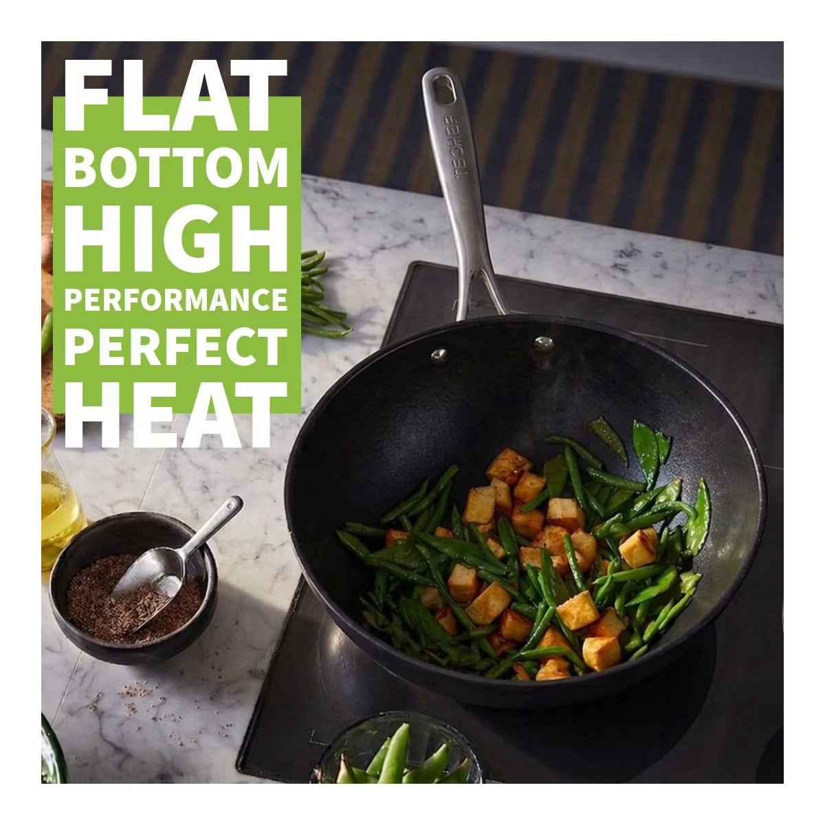 Wok – 12" Nonstick Wok/Stir-Fry Pan – Black