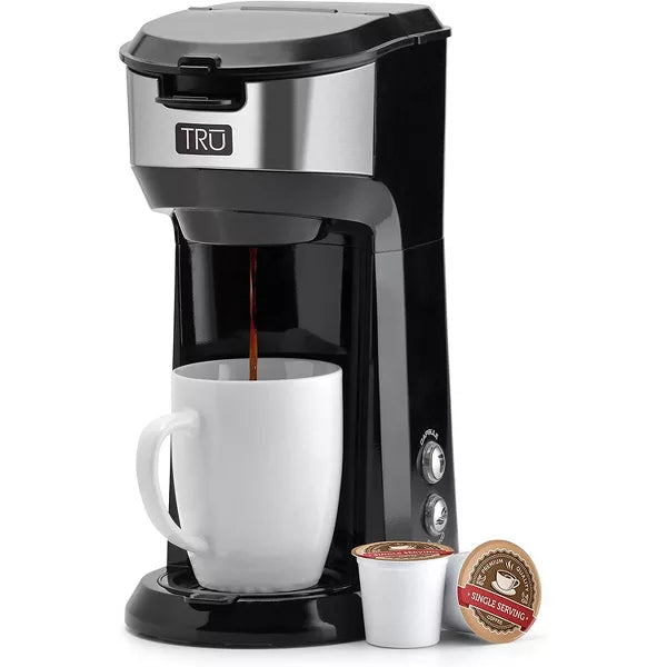 Single-Serve Coffee Maker – Single Cup Coffee Maker Using Coffee Capsules or Grounds – Black