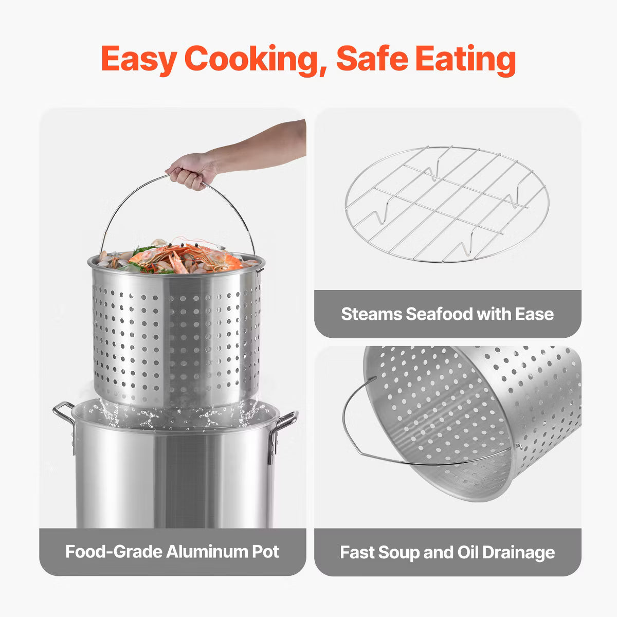 Multi-Cooker – 60 Qt Seafood Boiling Kit with Strainer – Natural