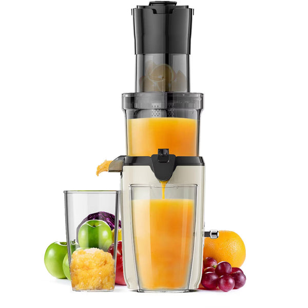 Juicer – Masticating Slow Juicer with Wide 3.2 Inch Feed Chute and Quiet 180W – Black