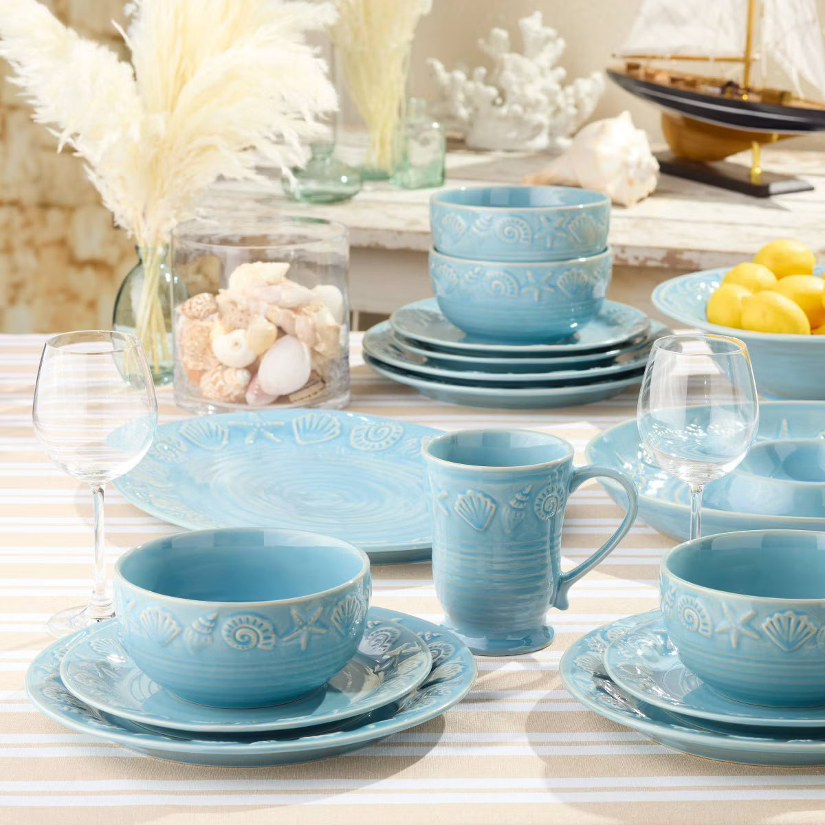 Salad Plate – Culinvaro Coastline Blue Set of 4 Salad Plates