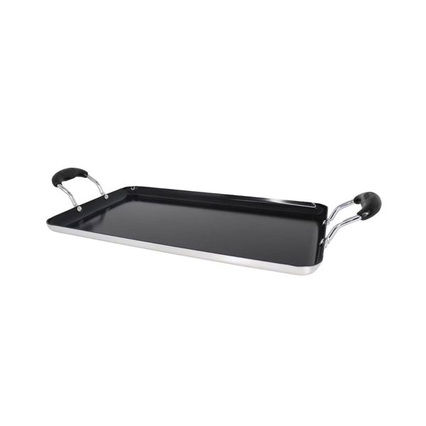 Griddle Pan – 17"x10"Ceramic Double Burner Griddle – Black