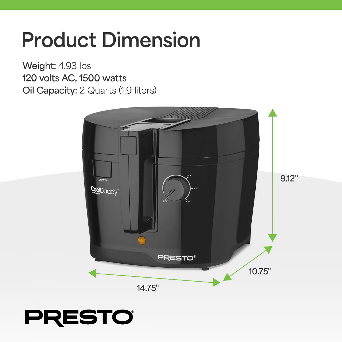 Deep Fryer – Electric Deep Fryer, Cool Touch Compact Fryer, Easy Clean – Black