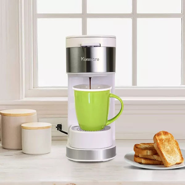 Single-Serve Coffee Maker – Single Serve Coffee Maker with Travel Mug – White