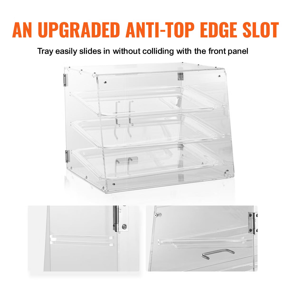 Display Case – Culinvaro Pastry Display Case, 3-Tier Commercial Countertop Bakery Display Case