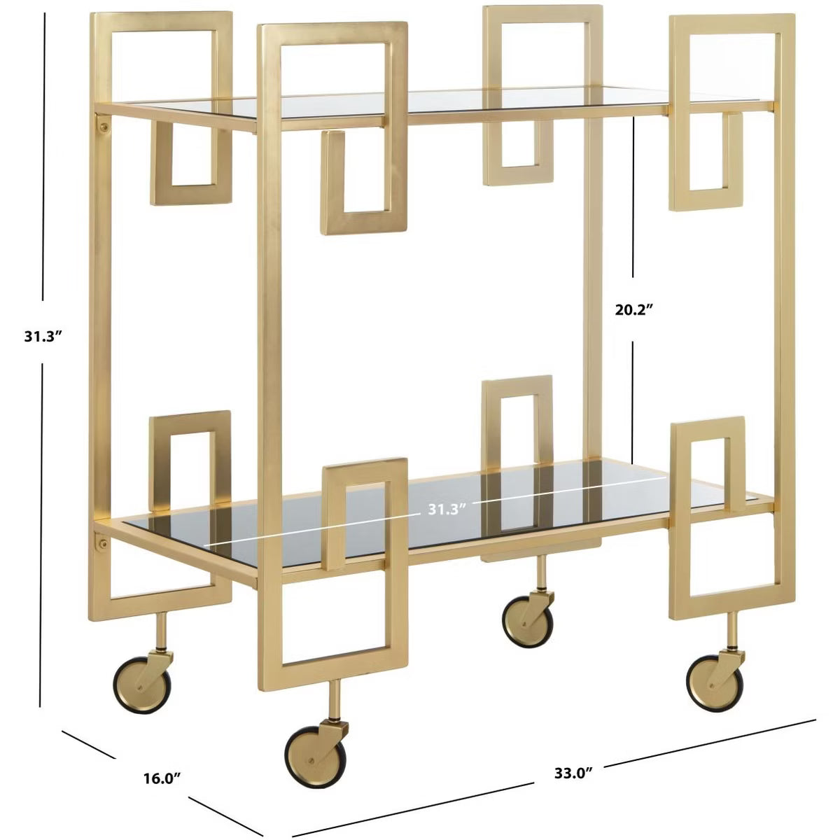 Bar Cart – Culinvaro Eliza 2 Tier Bar Cart - BCT8005A