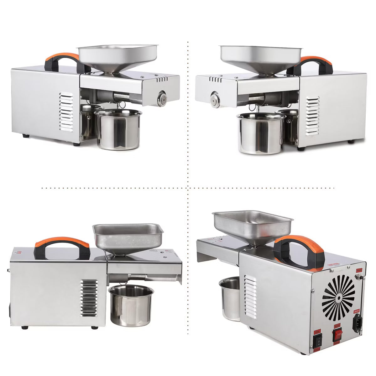 Kitchen Appliance – Automatic Cold& Hot Electric Oil Press Extractor – Silver