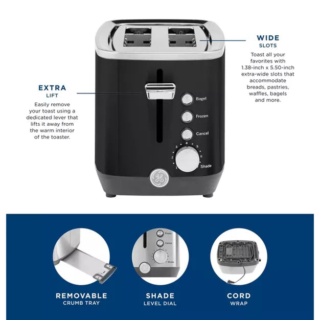 Toaster – 2 Slice Toaster – Black