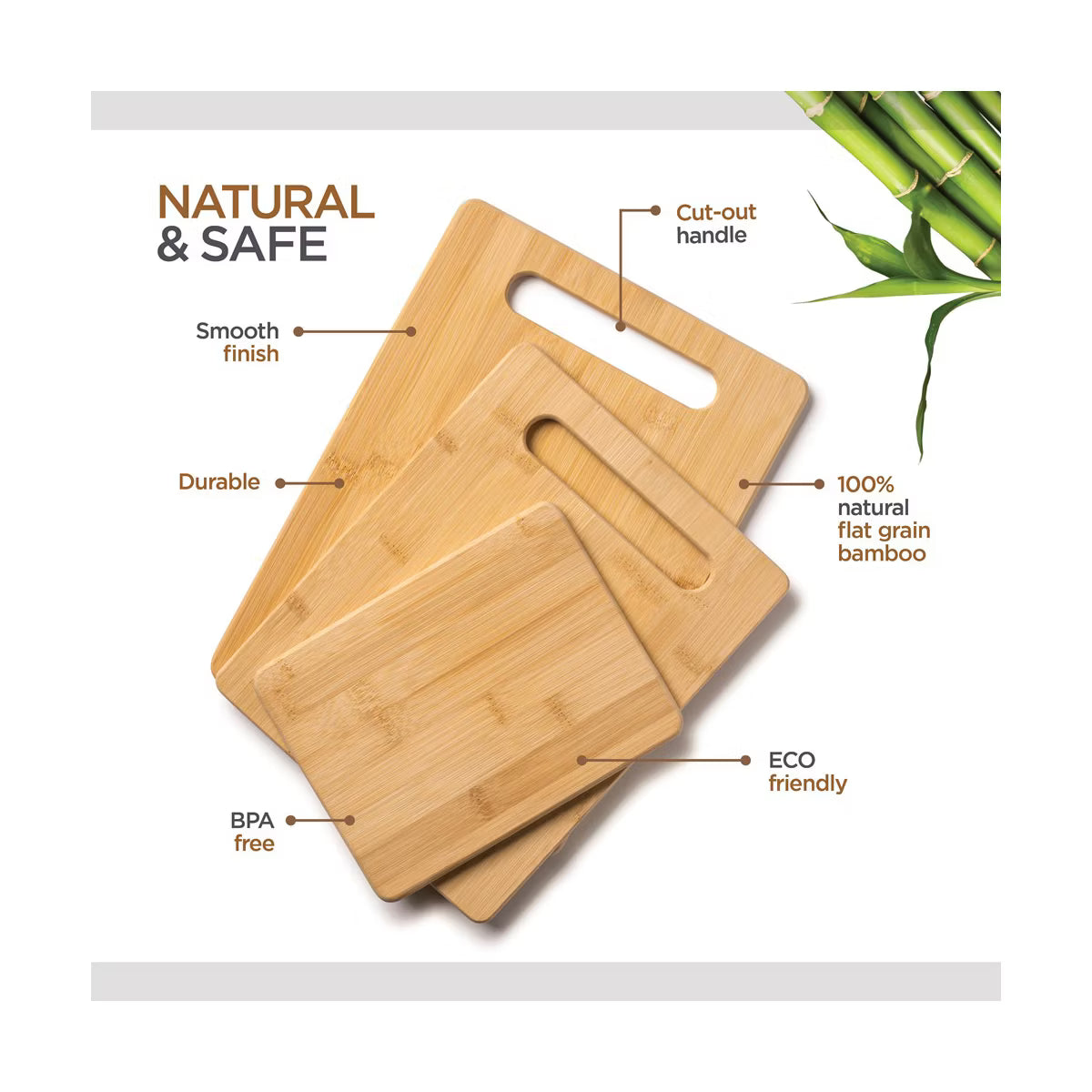 Cutting Board – Culinvaro Cutting Board Set, 3-Piece Wooden Chopping & Serving Tray for Food Prep