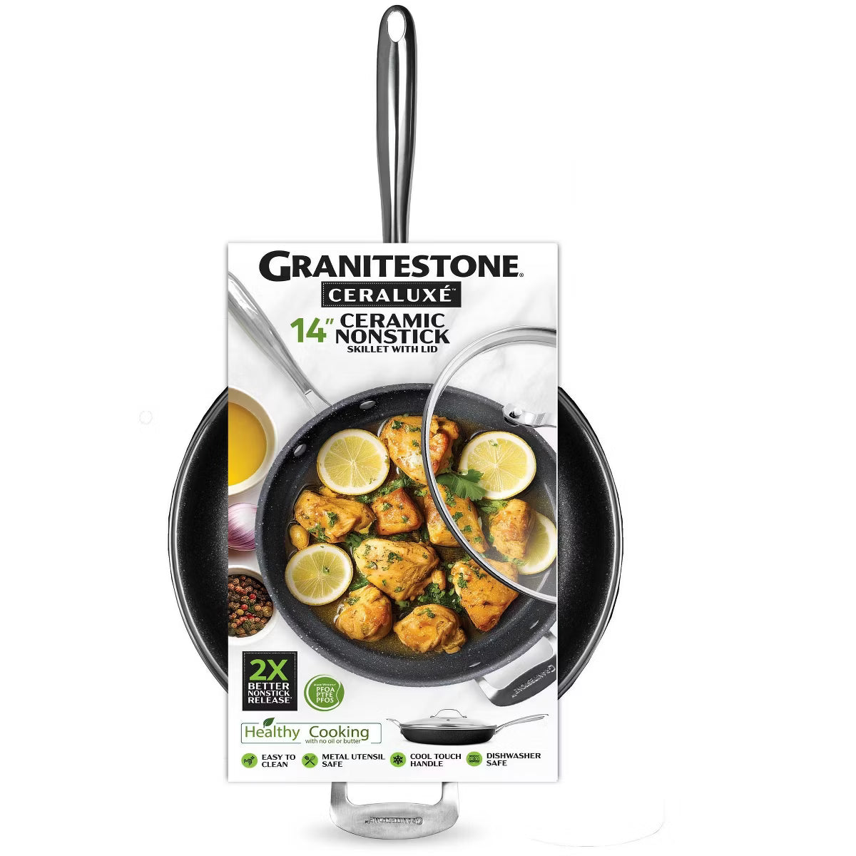Skillet – 14” Ceramic Nonstick Skillet – Black