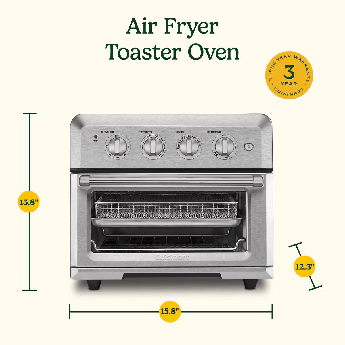 Toaster Oven – Air Fryer Toaster Oven 7-in-1, 1800W – Silver
