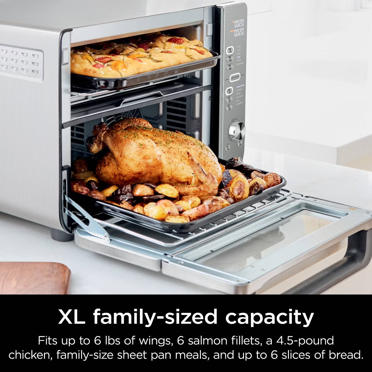 Toaster Oven – Double Stack XL Countertop Oven and Air Fryer – Silver