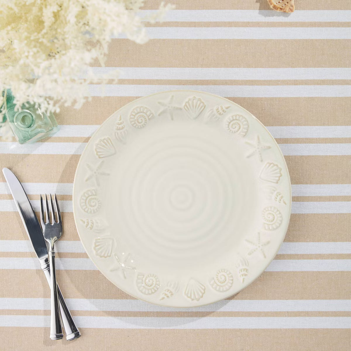Dinner Plate – Culinvaro Coastline Cream Set of 4 Dinner Plates
