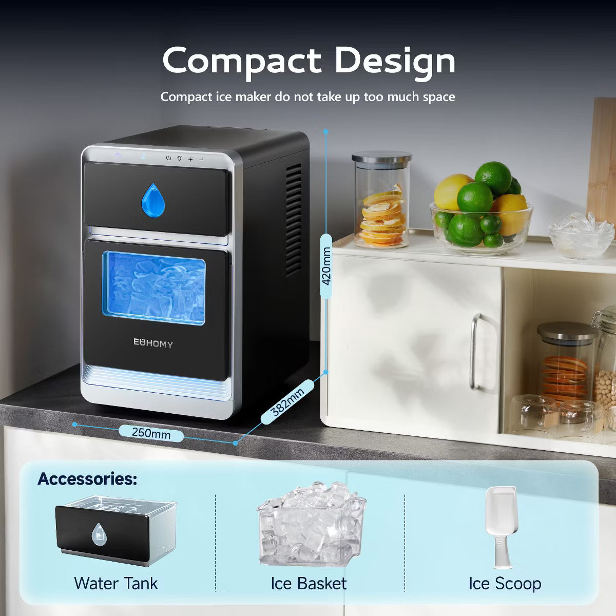 Ice Maker – Crescent Ice Maker Countertop, 30lbs/24H – White