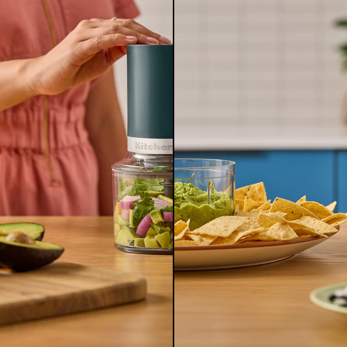 Food Processor – 3.5 Cups 60W Go Cordless Top Down Food Chopper with Battery Included – Green