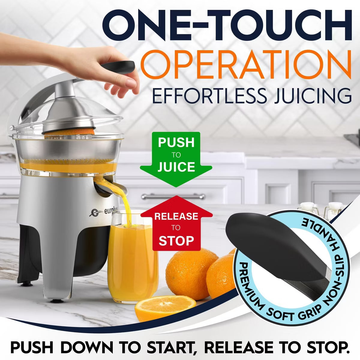 Juicer – Electric Citrus Juicer, 300W of power, 2 Filters – Silver