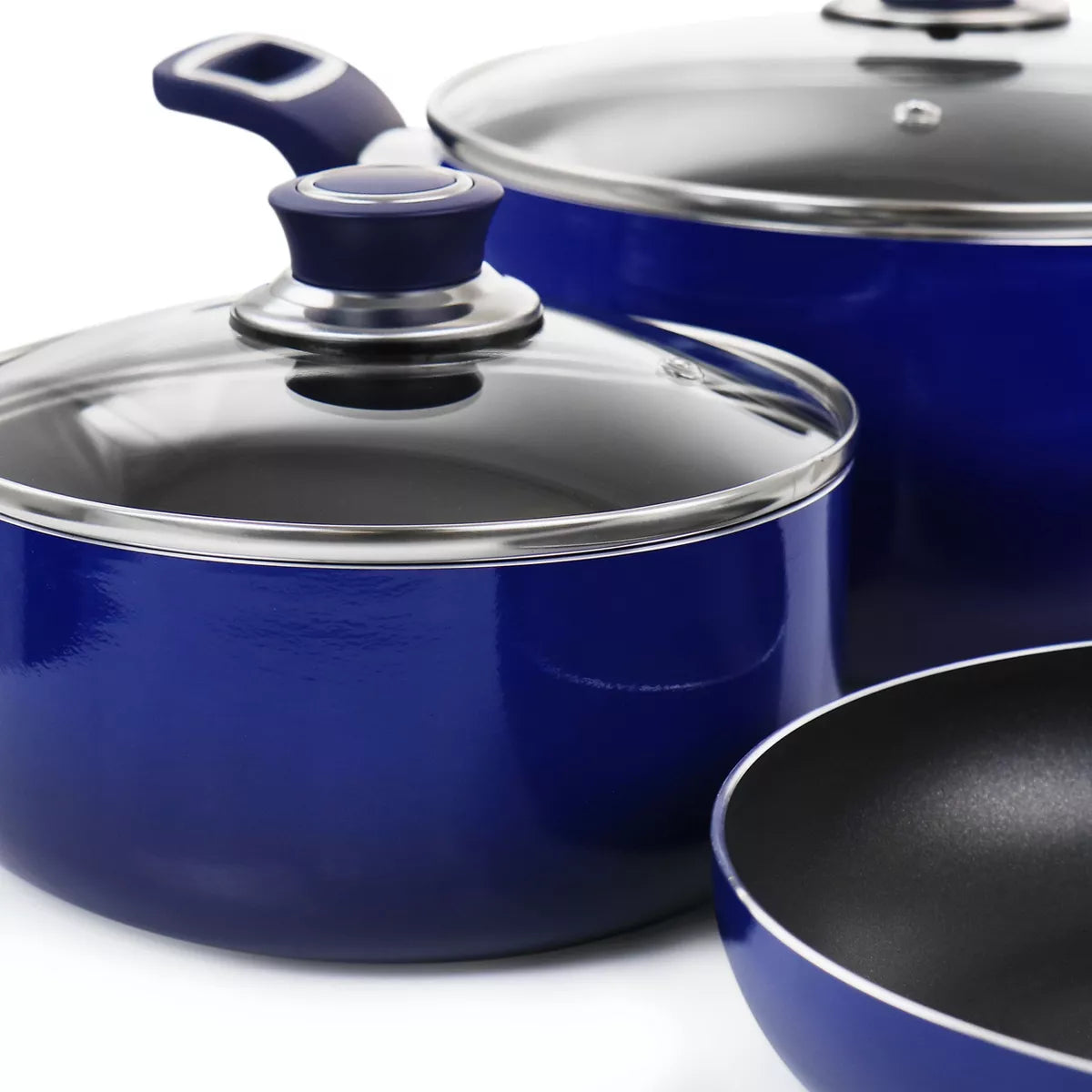 Cookware Set – 7 Piece Non Stick Aluminum Cookware Set – Blue