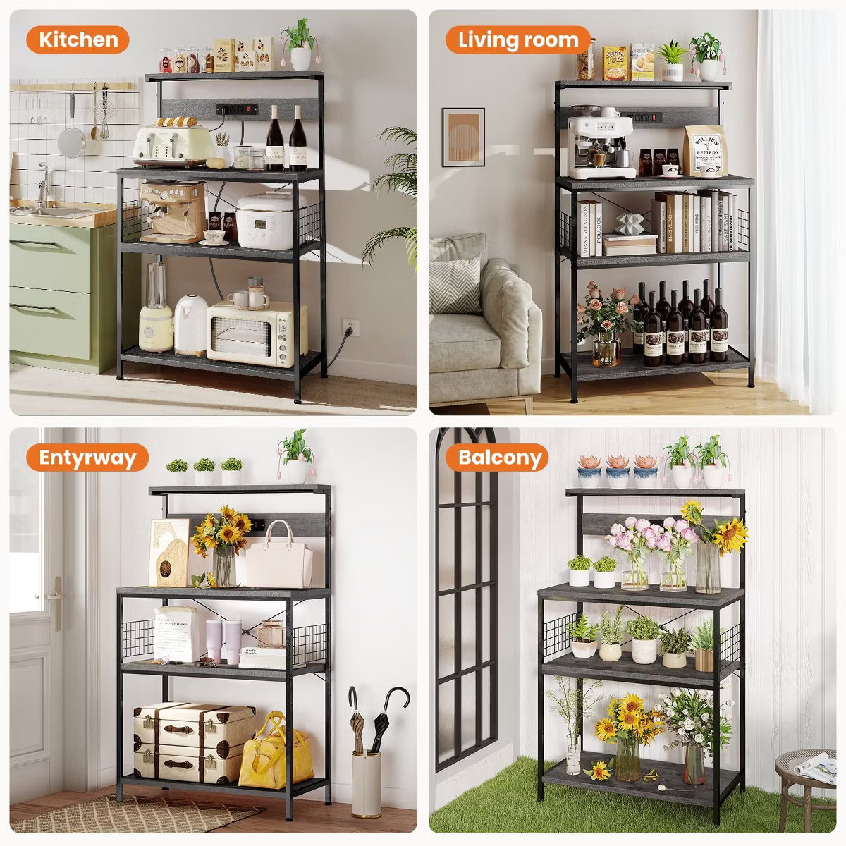 Baking Rack – Culinvaro 3-Tier Kitchen Baking Rack – Heavy-Duty Steel Microwave Oven Stand
