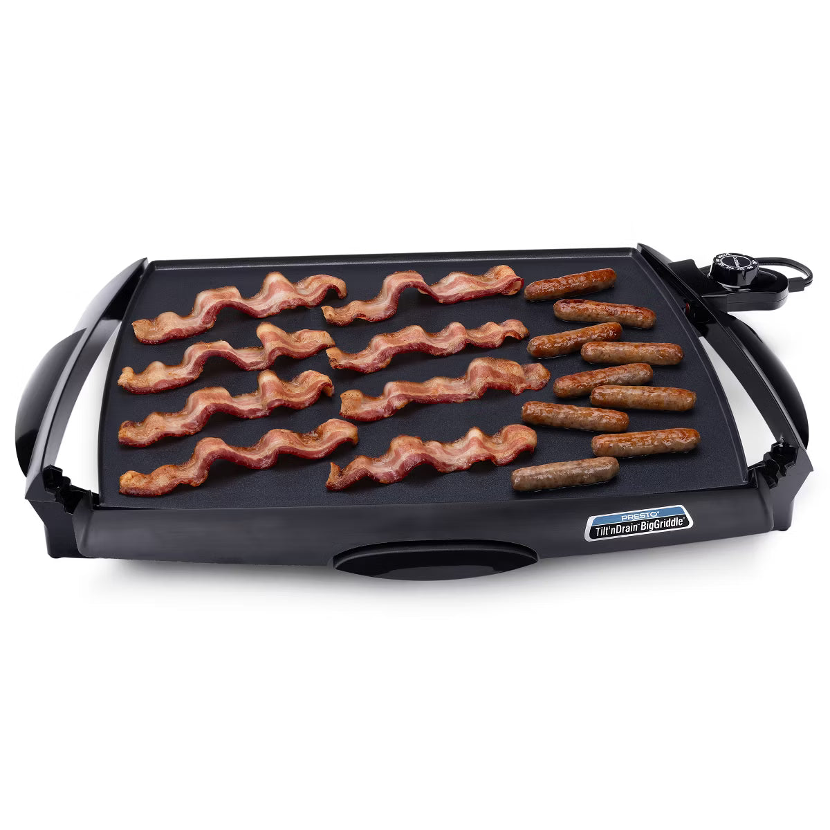 Electric Griddle – ilt 'n Drain Electric BigGriddle with Nonstick Ceramic Cooking Surface – Black