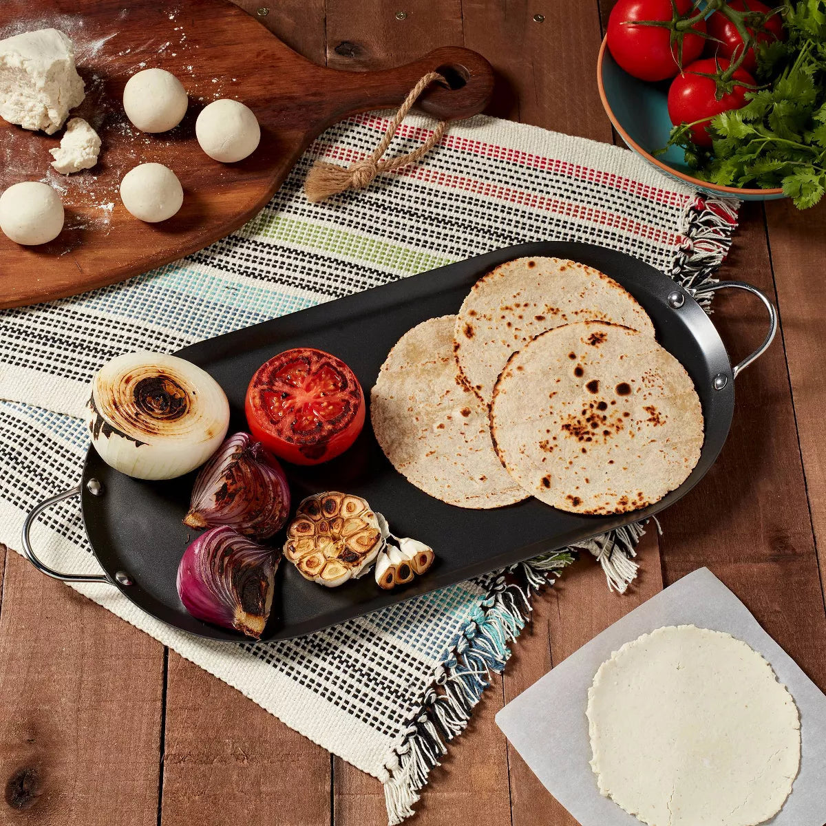 Griddle Pan – 5.75"X 7.75" Oval Comal: Carbon Steel Skillet for Tortillas – Black