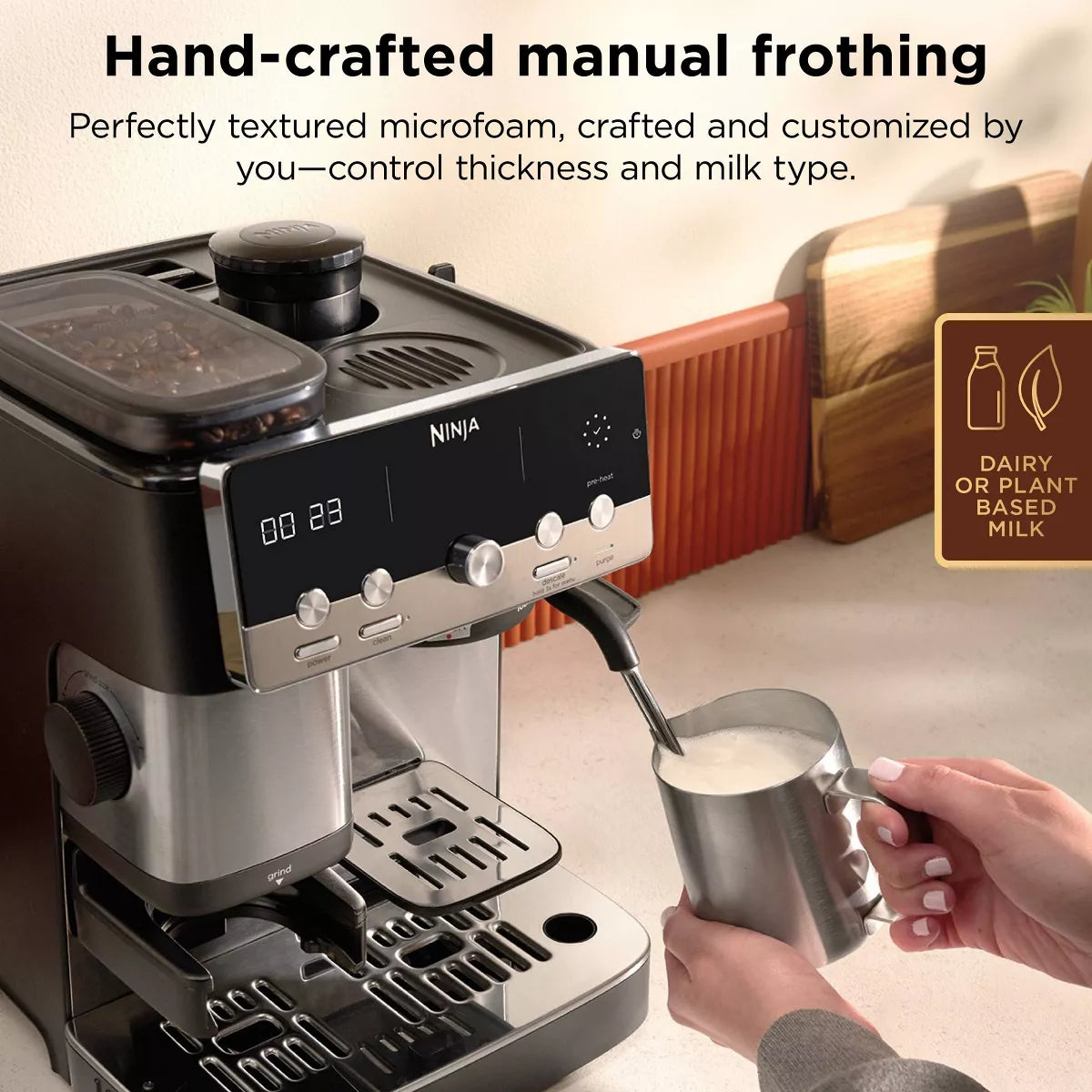 Espresso Machine – Cafe Mini Espresso Maker with Grinder – Black