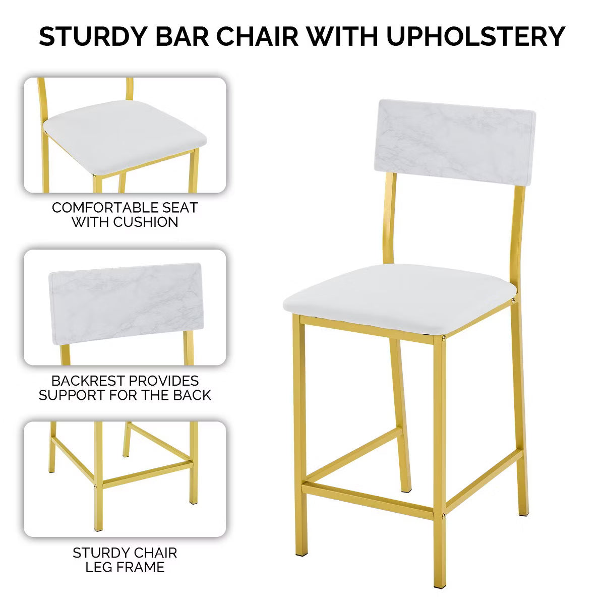 Dining Set – Culinvaro Dining Table Set with 2 Stools, 3-Tier Storage Shelves