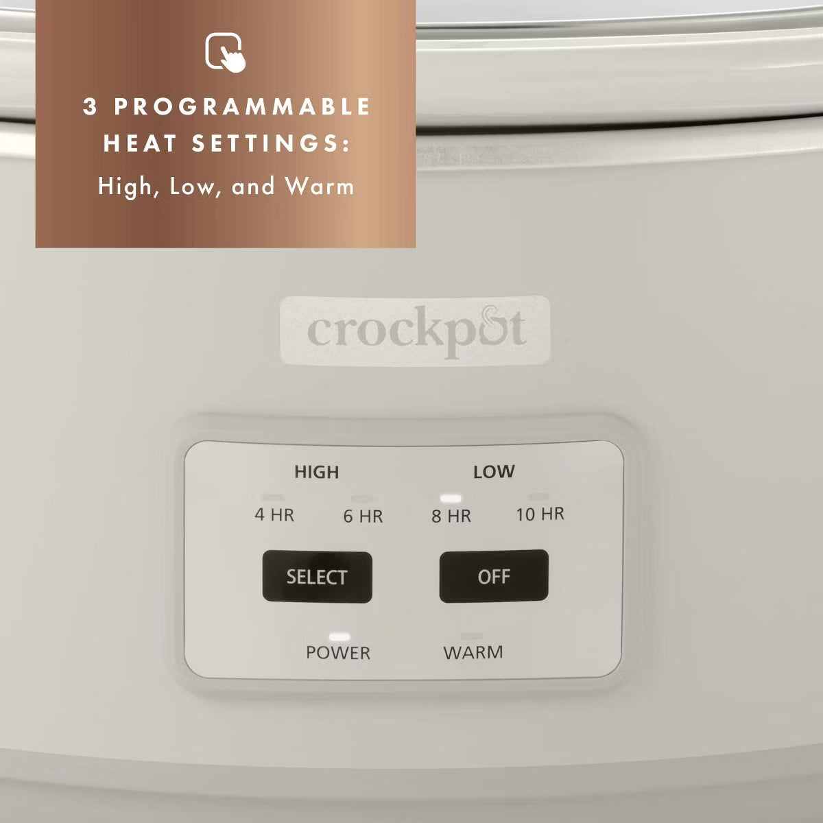 Slow Cooker – Designer Series 7qt Slow Cooker with Bonus Little Dipper Mushroom – White