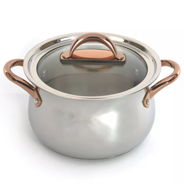 Cookware Set – Ouro 18/10 3Pc Set For One With Glass Lid – Stainless Steel