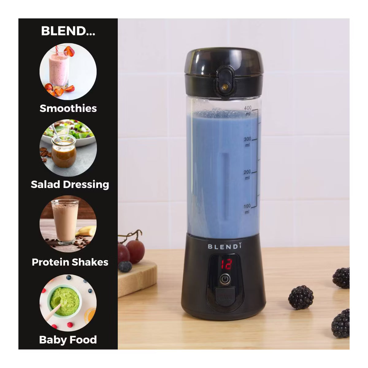 Personal Blender – Personal Blender, 17oz Capacity, 70W – Navy