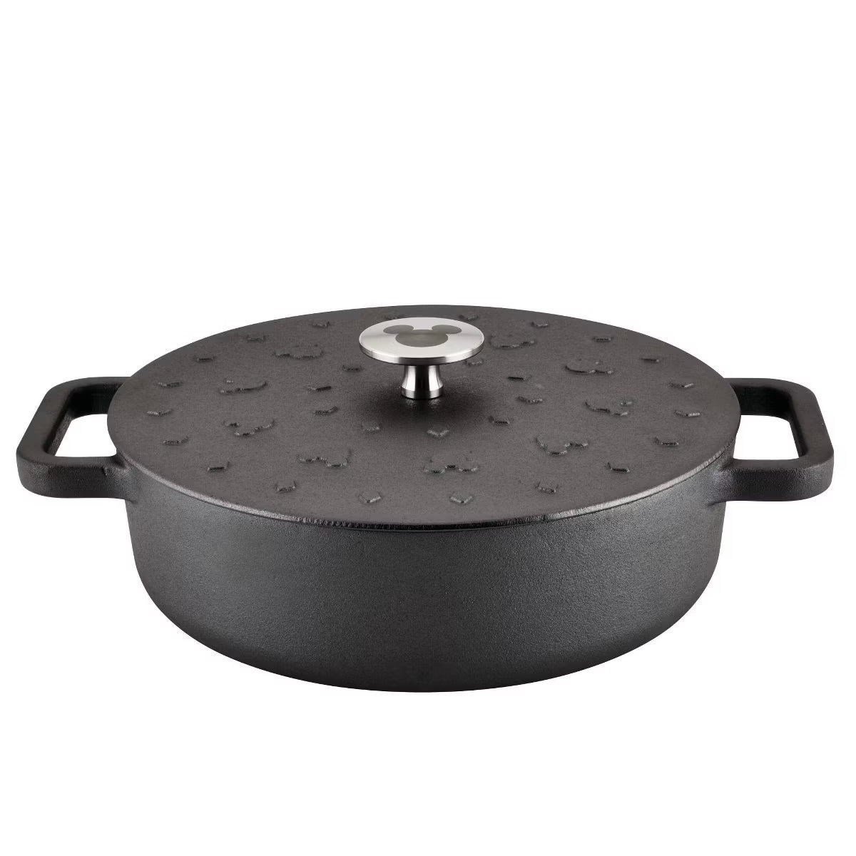 Dutch Oven – Disney Monochrome 3qt Pre Seasoned Cast Iron Shallow Casserole – Black