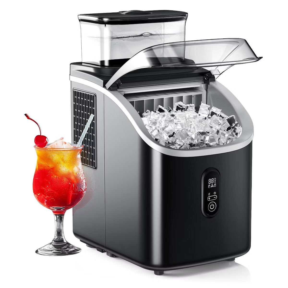 Ice Maker – Portable Ice Maker Countertop, 34Lbs/Day – Stainless Steel