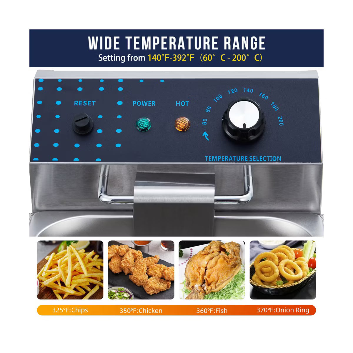 Deep Fryer – Electric Deep Fryer with Basket – Silver