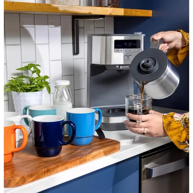 Drip Coffee Maker – 10 Cup Drip Coffee Maker with Single Serve and Thermal Carafe – Silver