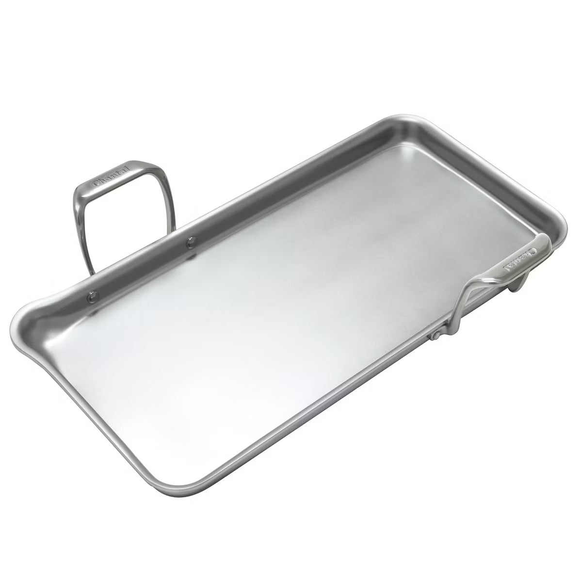 Griddle Pan – Induction 21 Tri-Ply Griddle, 19.09" x 9.52" – Silver